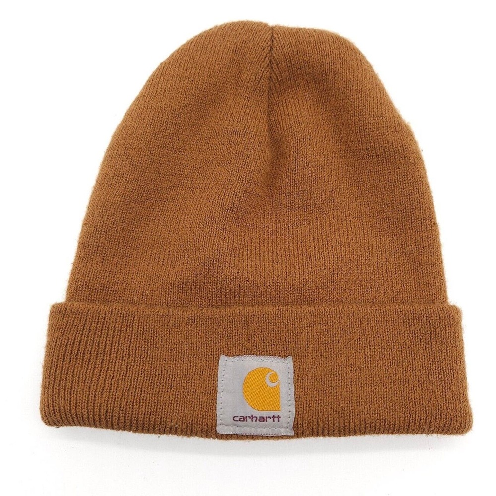 Carhartt Adult One Size Brown Warm Winter‎ Snow Cap Knit Cuffed Watch Beanie Hat